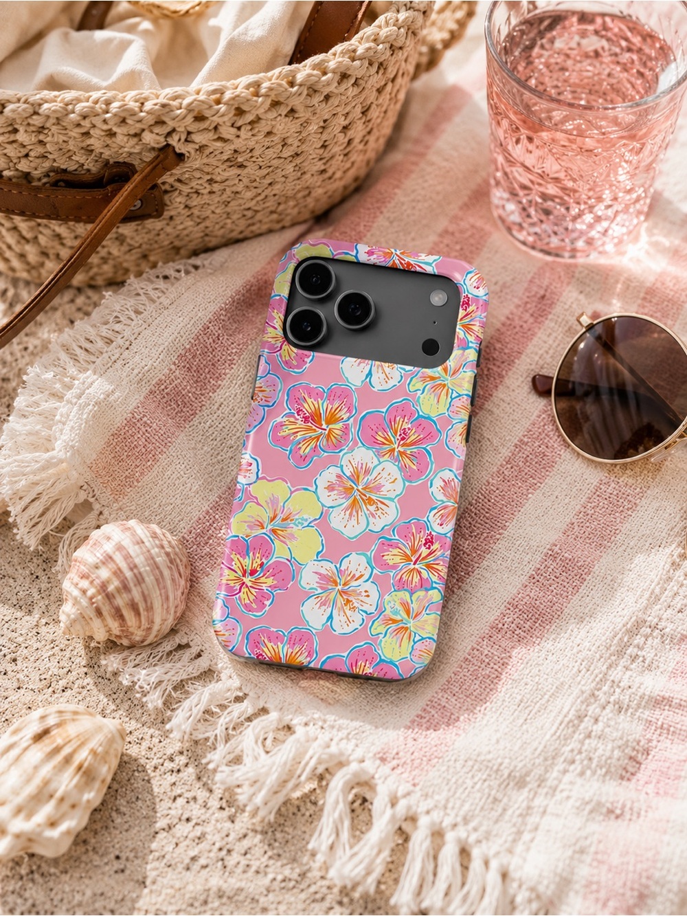 Pink Floral Phone Case - Compatible Smartphone Protective Cover
